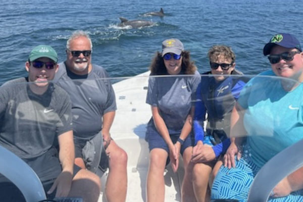 family enjoying a private boating tour